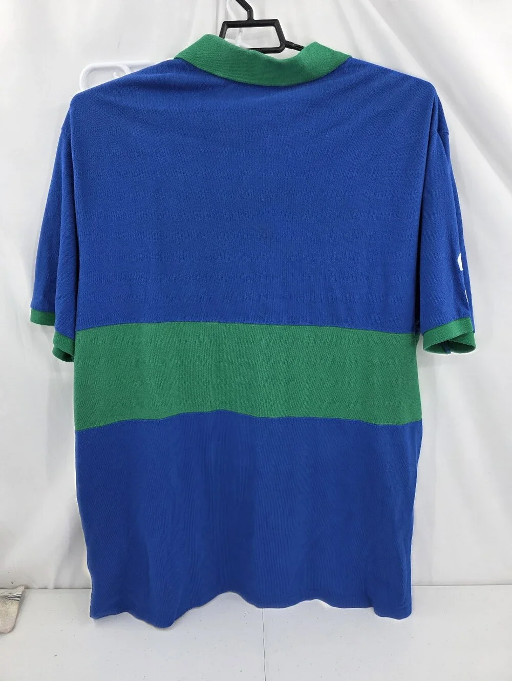 Polo Ralph Lauren Men's Pique Polo Big And Tall 2XLT Green Blue Stripe Big Pony.